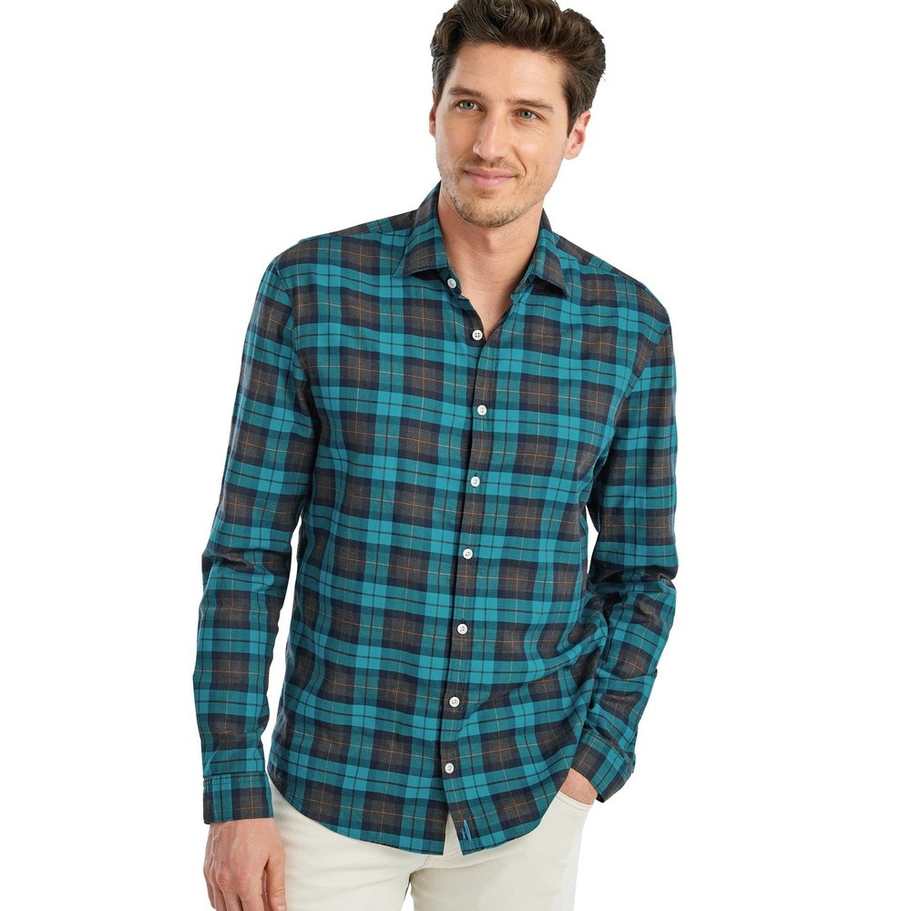 johnnie-O Featherweight Men's Casual Columbus Plaid Button Down Shirt Amalfi Med